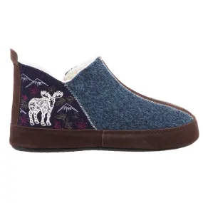 Acorn Women's Forest Bootie Slippers- Navy Moose