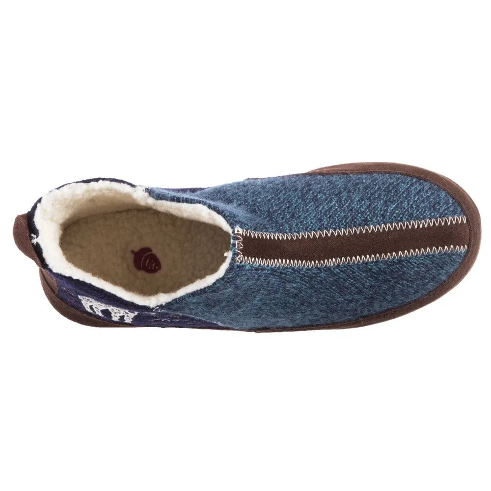 Acorn Women's Forest Bootie Slippers- Navy Moose