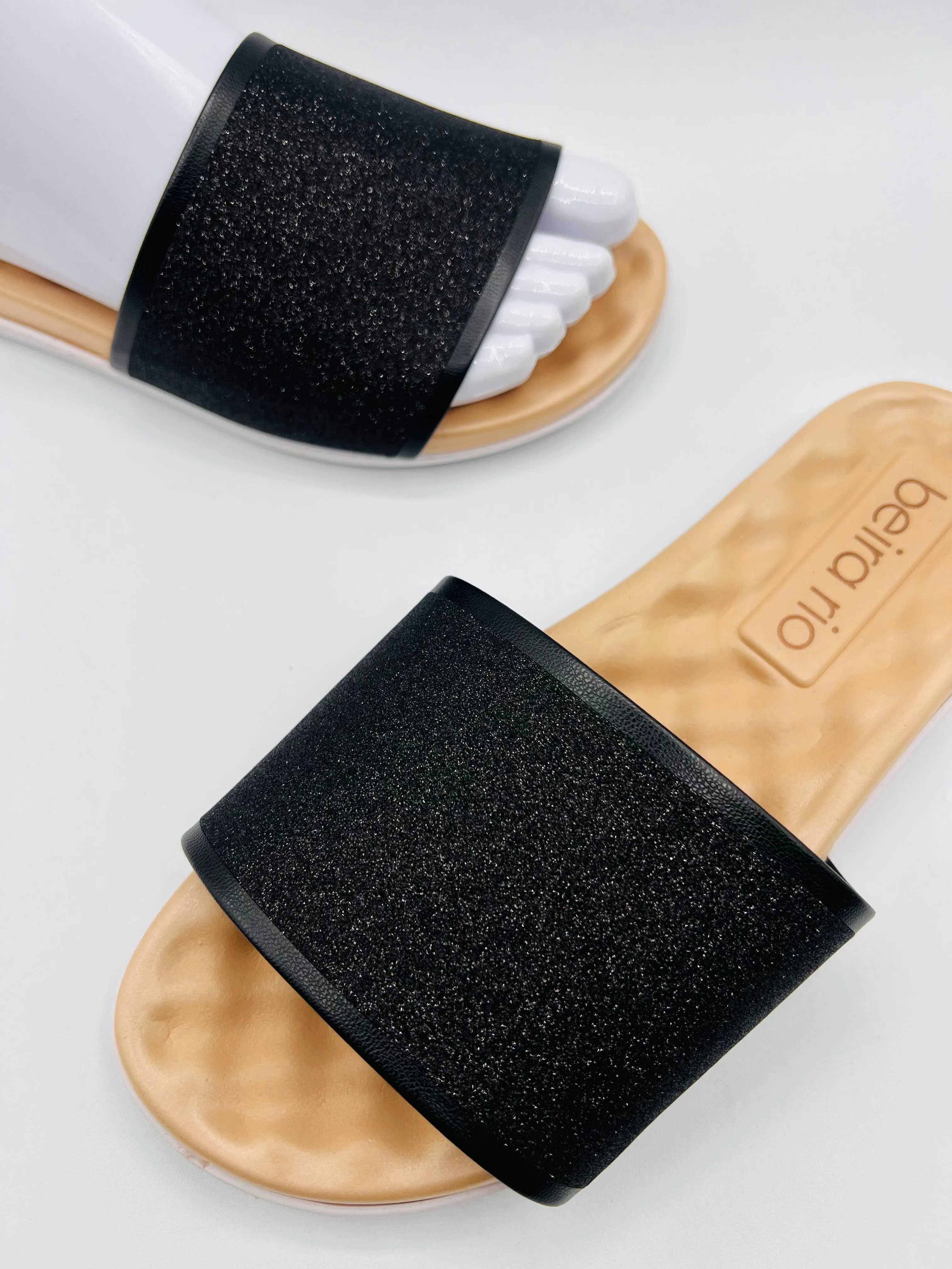 Beira Rio Ladies Comfort Shiny-Strap Slides