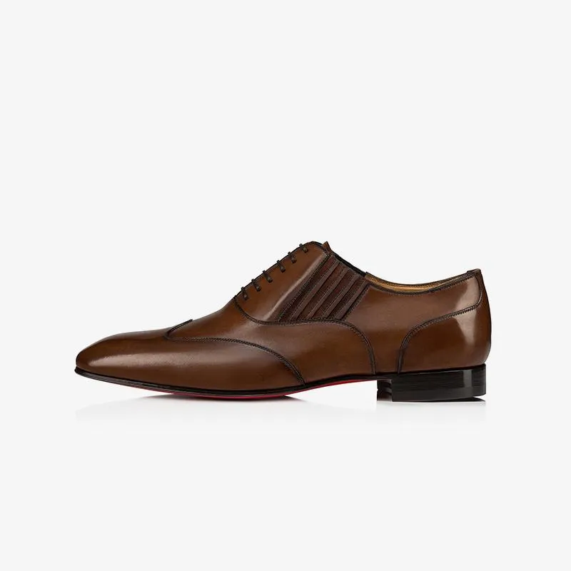 Brown Layout Cut Lace-up Shoes