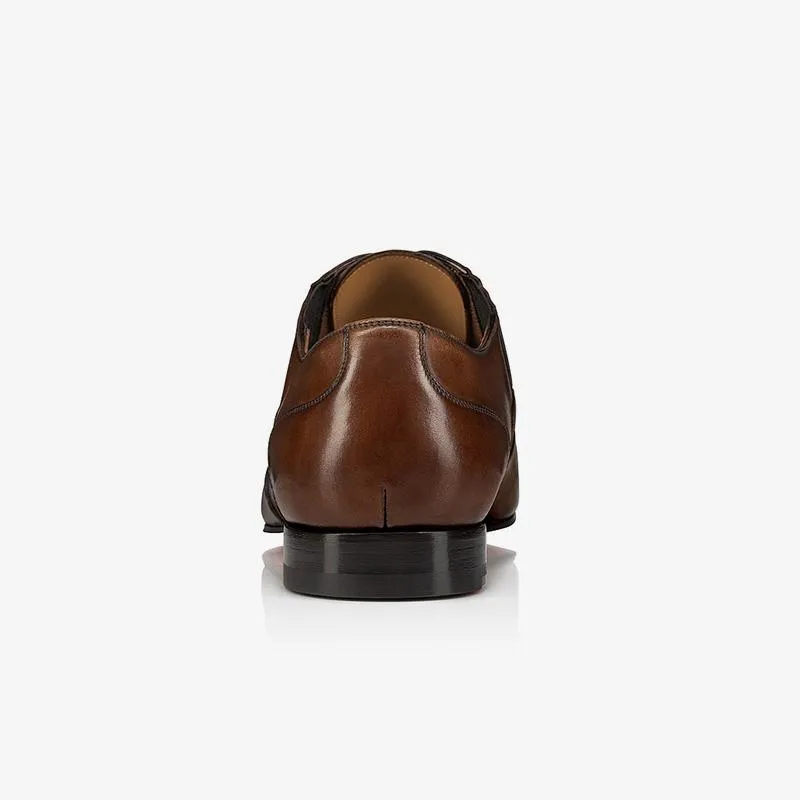 Brown Layout Cut Lace-up Shoes