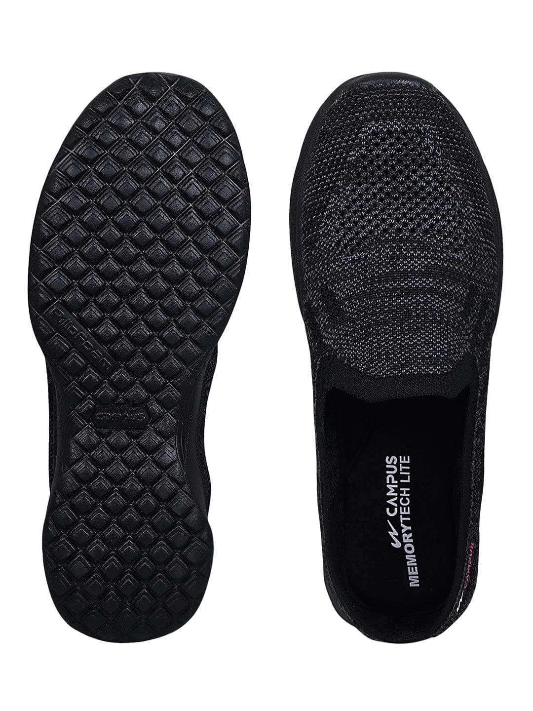 CAMP-KITE Black Women's Slip-ons