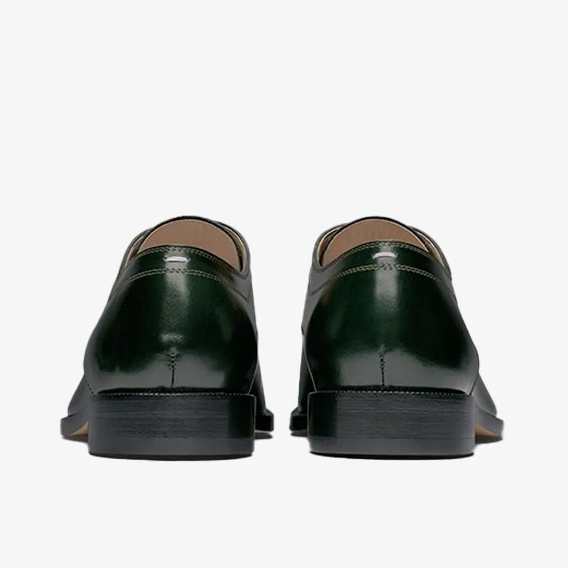 Classic Dark Green Tabi Laced Brogue Shoes