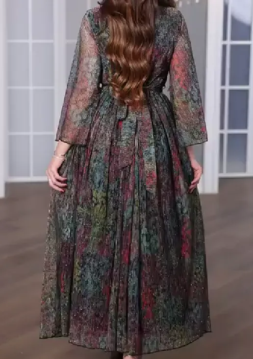 Colorful Shiny Chiffon Dress