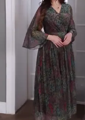 Colorful Shiny Chiffon Dress