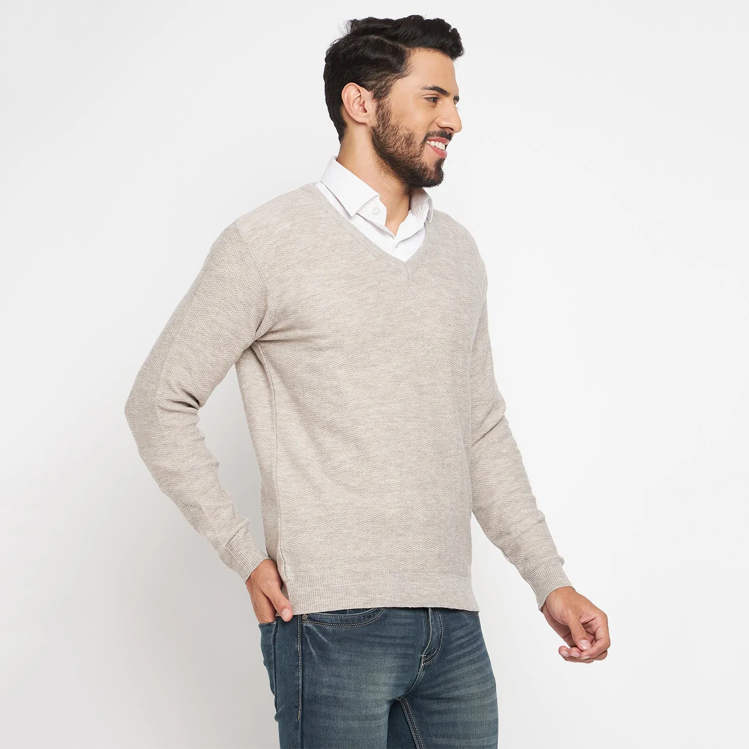 Duke Stardust Men Full Sleeve V Neck Sweater (SDS2054)
