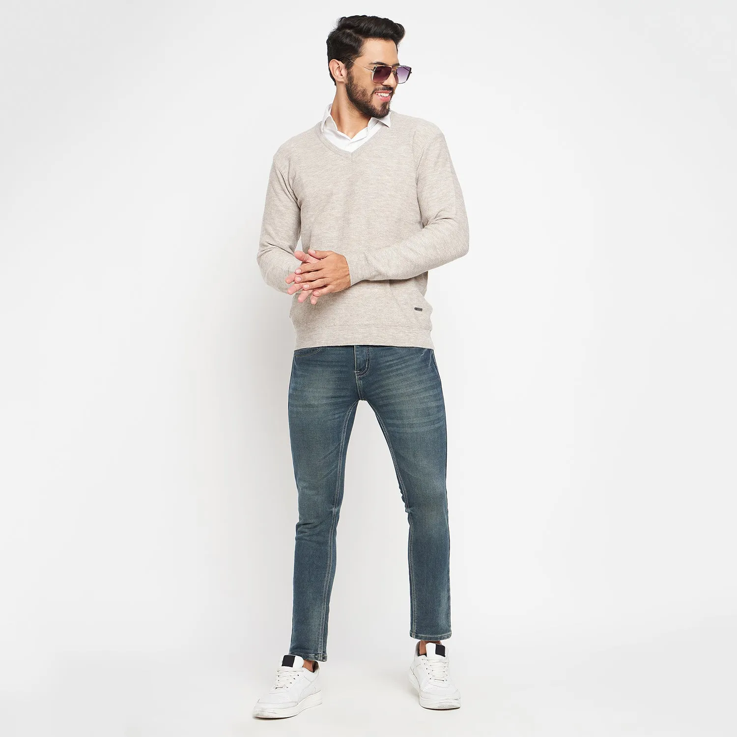 Duke Stardust Men Full Sleeve V Neck Sweater (SDS2054)