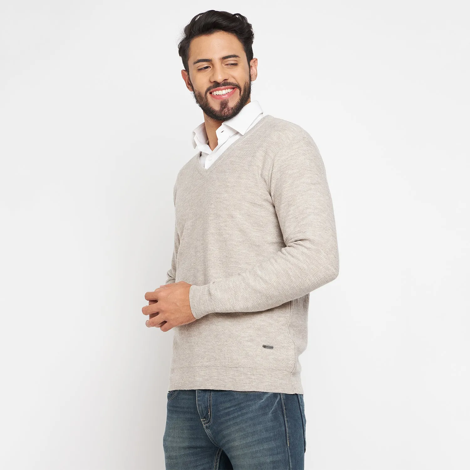 Duke Stardust Men Full Sleeve V Neck Sweater (SDS2054)