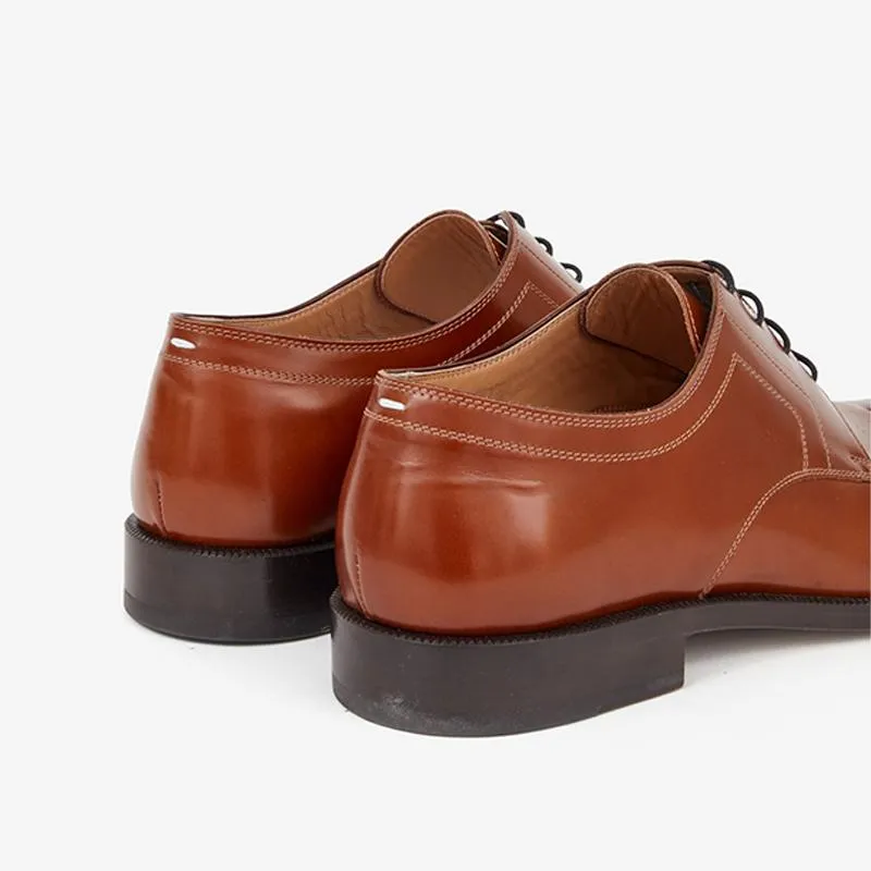 Khaki Tabi Laced Brogue Shoes