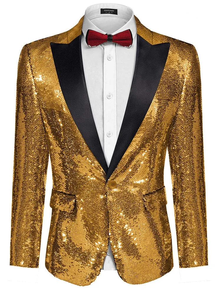 Men's Shiny Sequins Suit Jacket (US Only)