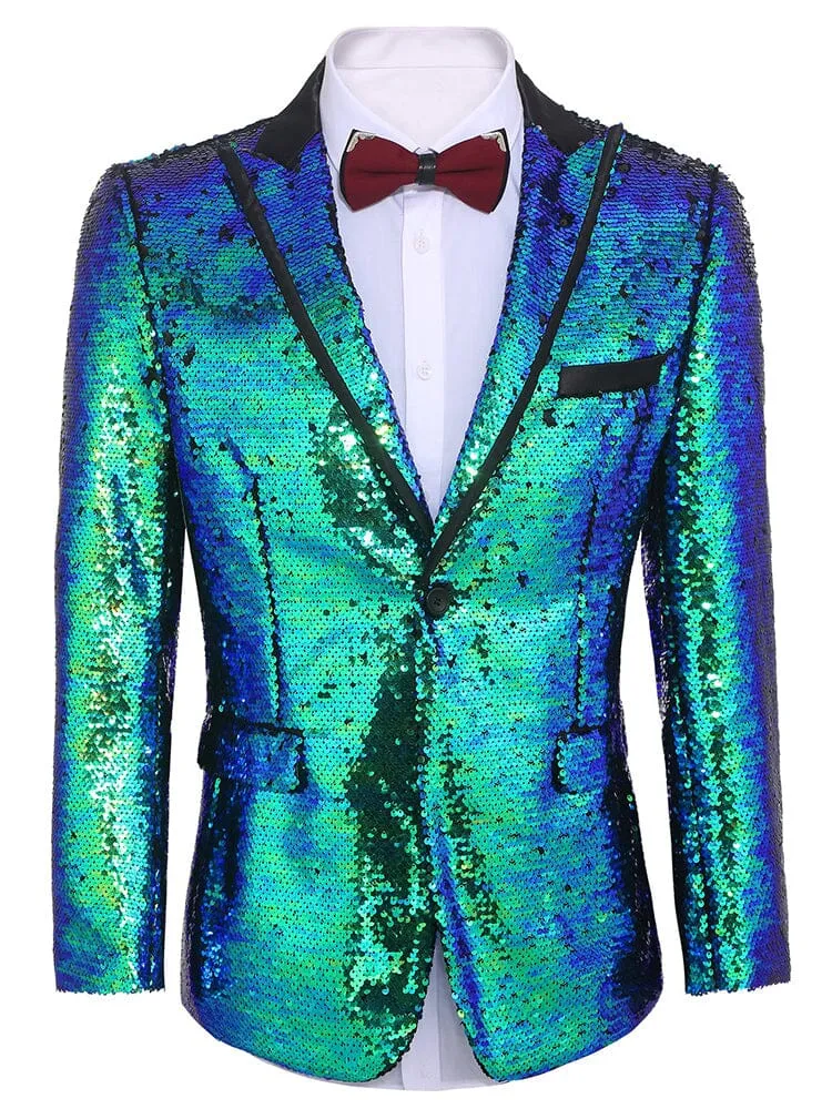 Men's Shiny Sequins Suit Jacket (US Only)