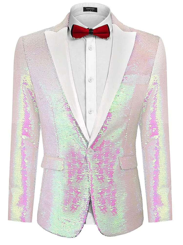 Men's Shiny Sequins Suit Jacket (US Only)