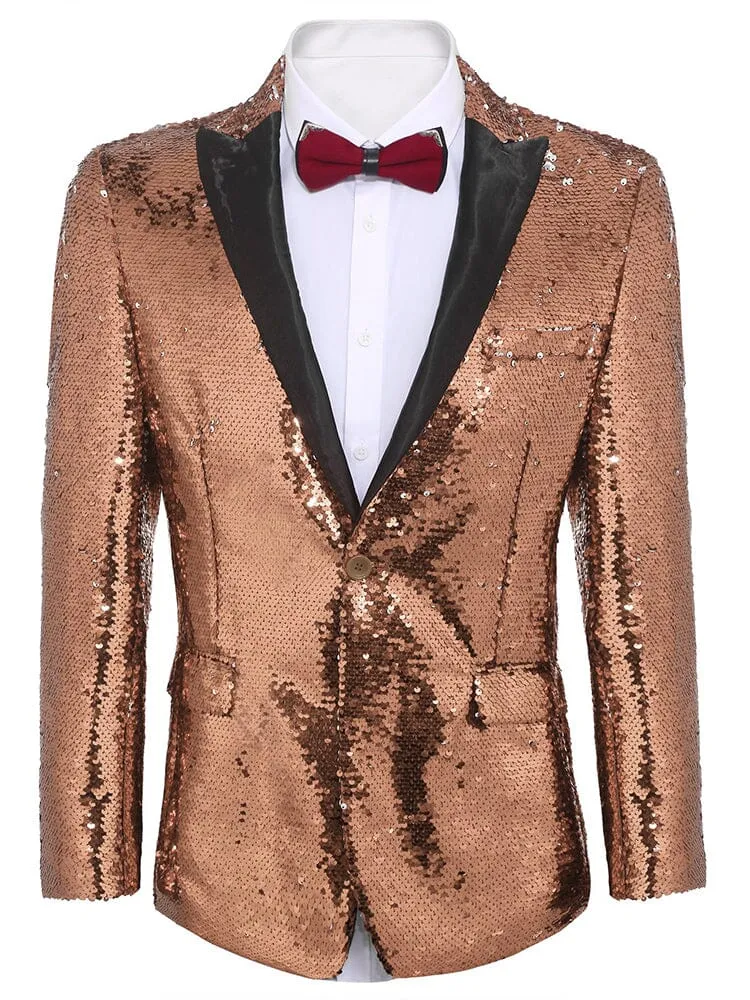 Men's Shiny Sequins Suit Jacket (US Only)