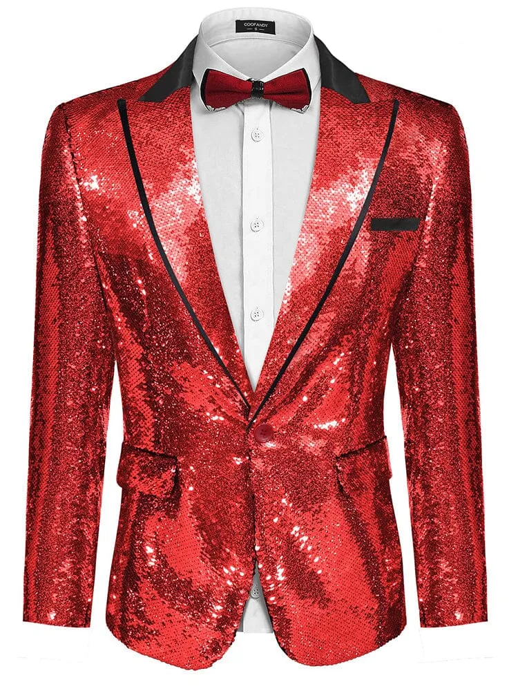 Men's Shiny Sequins Suit Jacket (US Only)