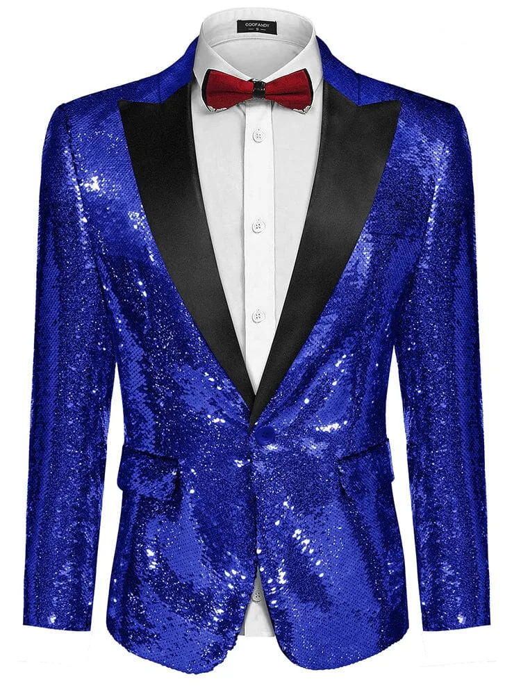 Men's Shiny Sequins Suit Jacket (US Only)
