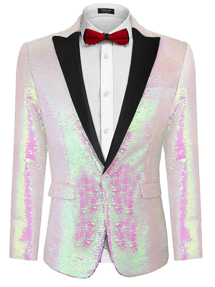 Men's Shiny Sequins Suit Jacket (US Only)