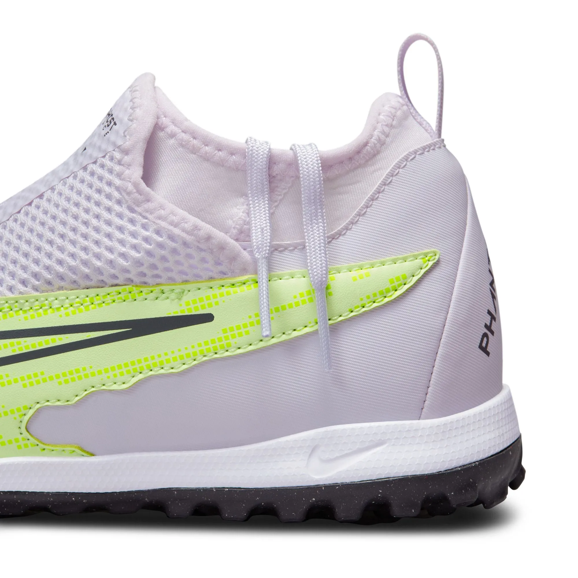 Nike Junior Phantom GX DF Academy TF Turf Soccer Cleats - Grey/Volt/Grape