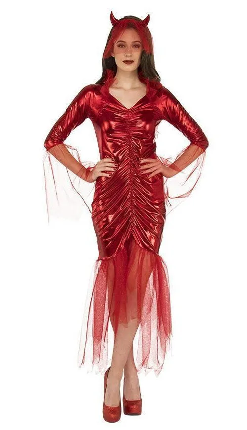Red Devil Bride Costume for Adults