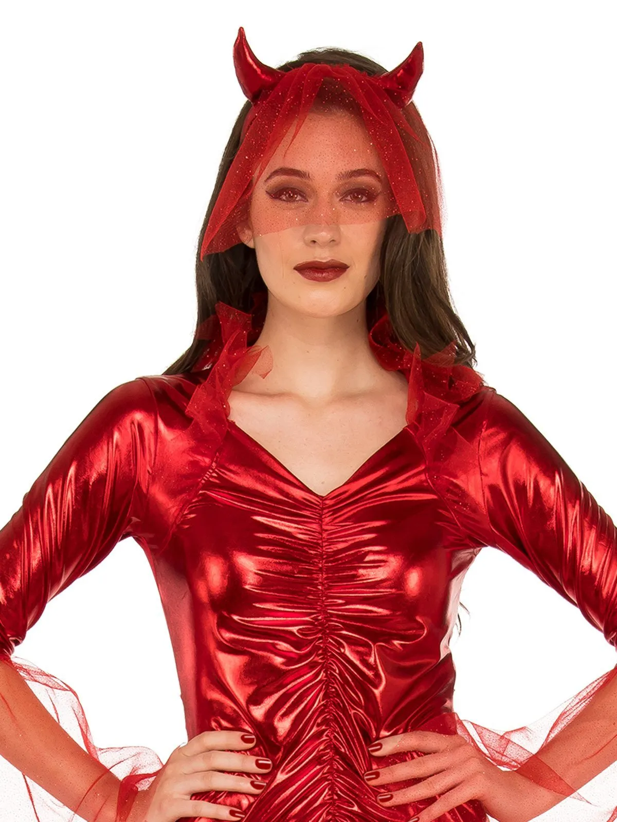 Red Devil Bride Costume for Adults