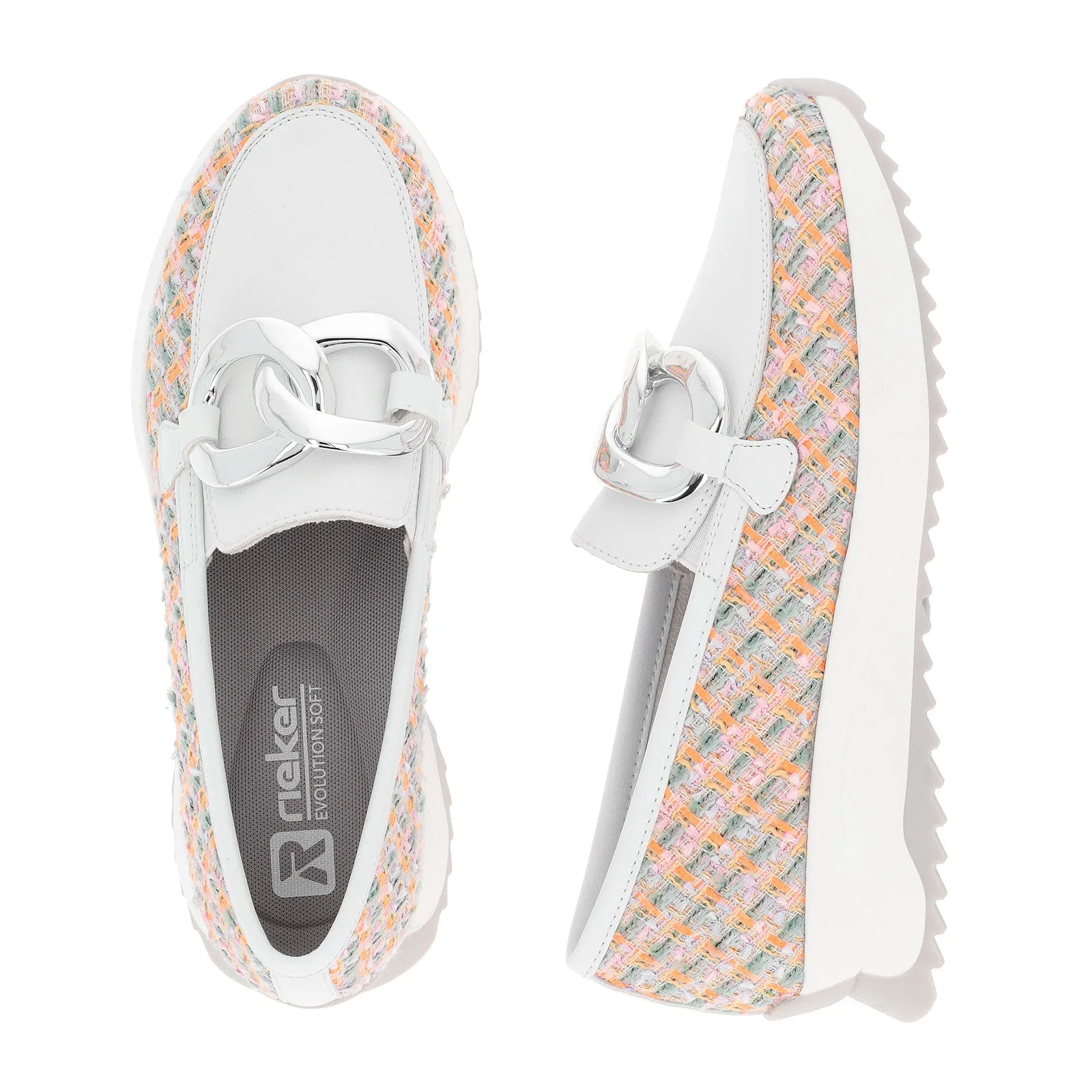 Rieker R-Evolution Dhara W1303-90 Loafer (Women) - White/Multi