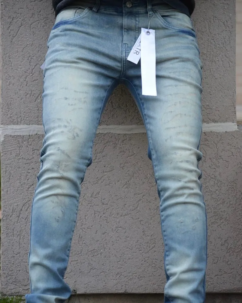 Vintage Cat Scratch Slim Jeans