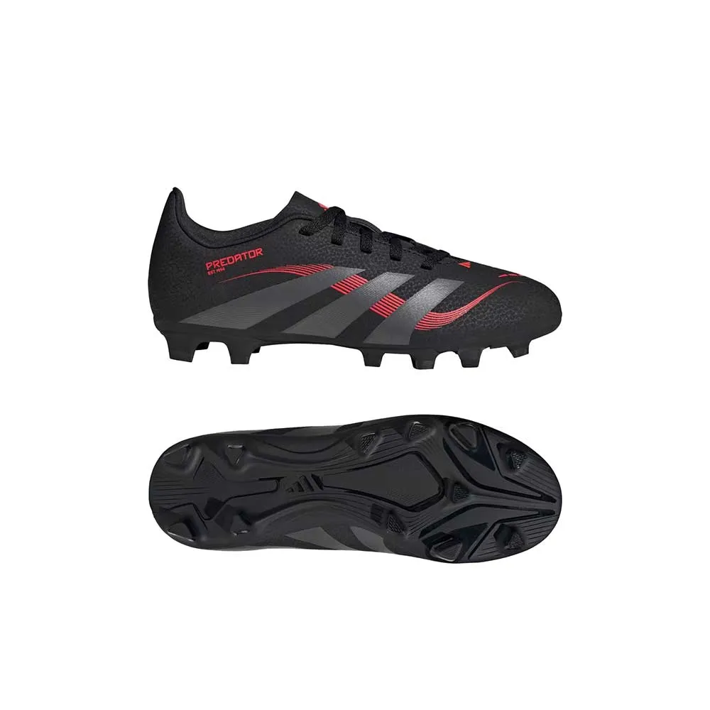 Youth JR Predator Club FG Soccer Cleat - Core Black/Grey Four/Lucid Red - Regular (D)